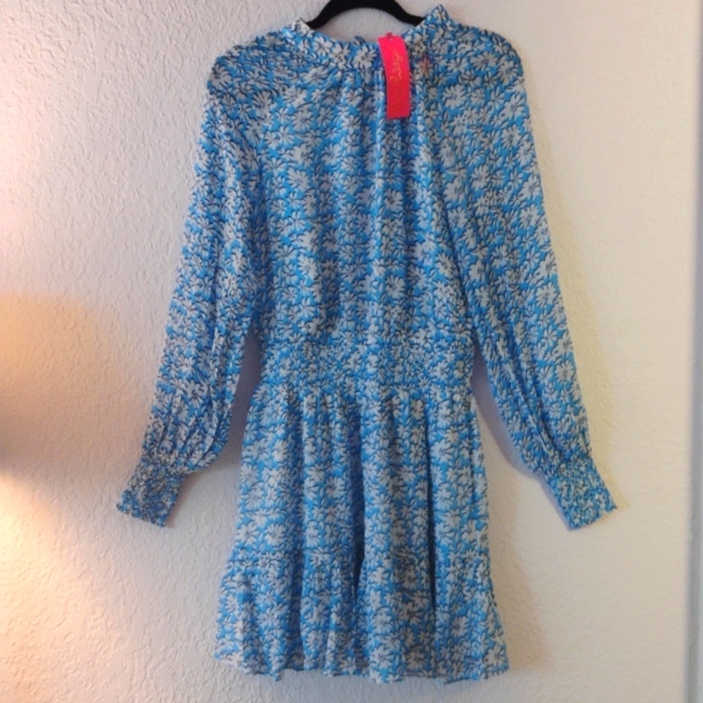 Lilly Pulitzer 🔥NWT🔥 Ellie Lynn Long Sleeve Dress Lunar Blue Palm Beach Petals